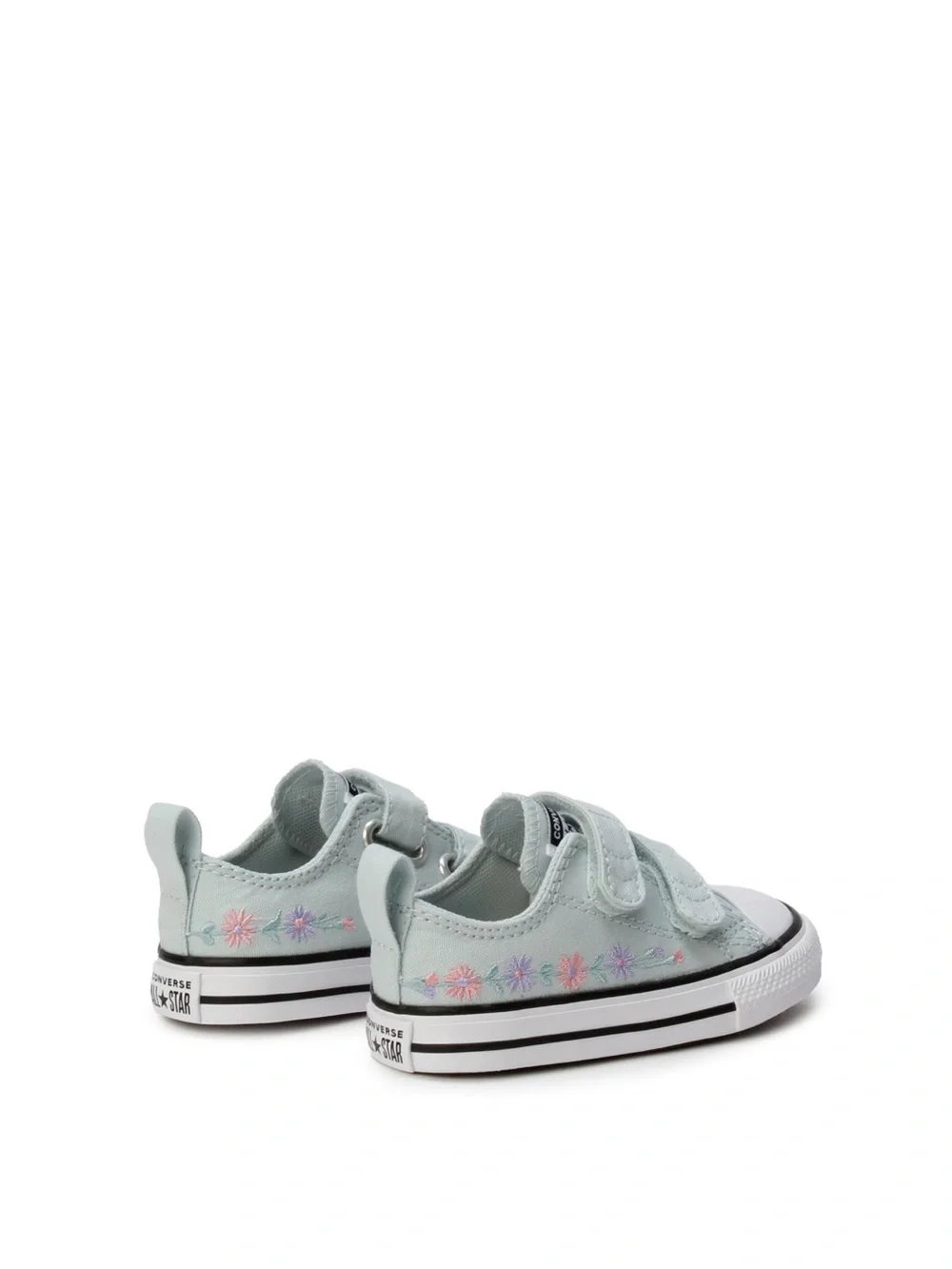 CONVERSE Chuck Taylor All Star Easy-On Velcro Embroidered Floral Kids Size 7 NEW